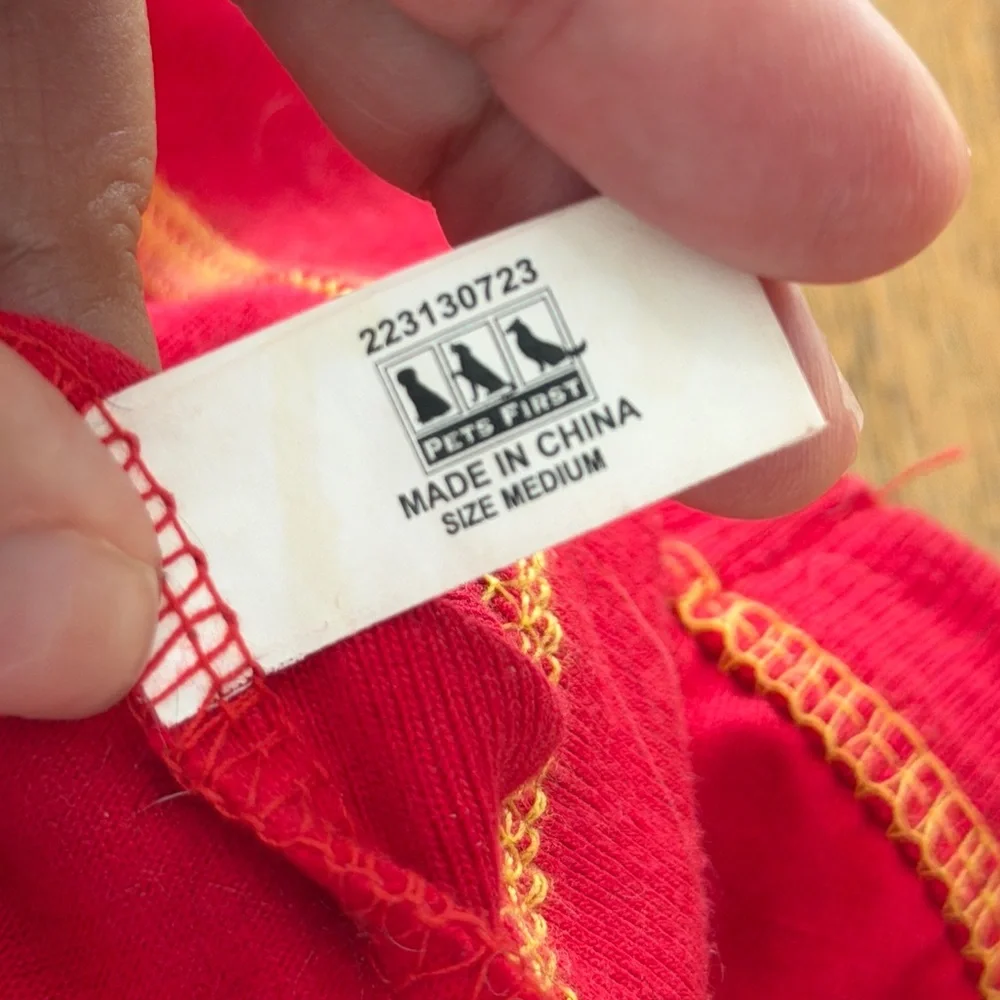 NFL MEDIUM Red KC Kansas City Chiefs Dog Shirt